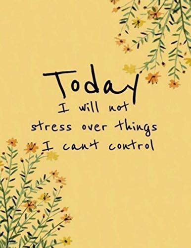 Notebook Journal Today I Will Not Stress Over Things I Can T Control