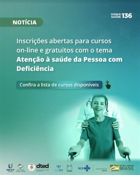 Inscri Es Abertas Para Cursos Ead Gratuitos Na Tem Tica Sa De Da