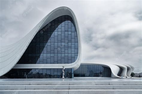 Premium Photo | Heydar aliyev center building with curved lines by ...