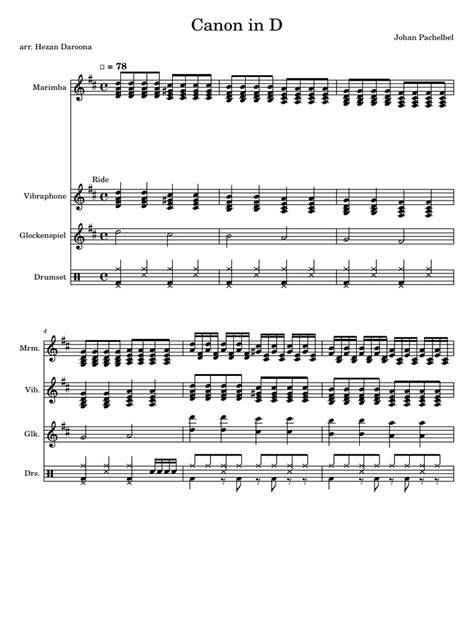 Canon in D For Front Ensemble | PDF | Pachelbel's Canon | Musical Forms