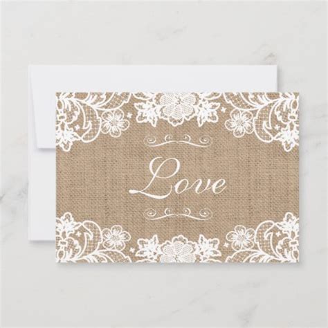 Rustic Country Burlap Lace Wedding Rsvp Zazzle