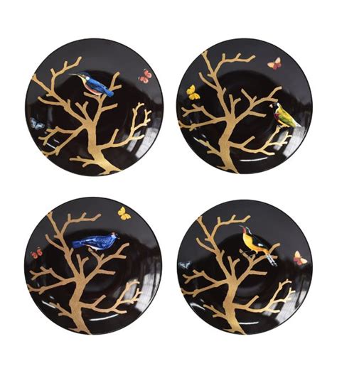 Bernardaud Multi Set Of 4 Aux Oiseaux Dessert Plates 21cm Harrods UK