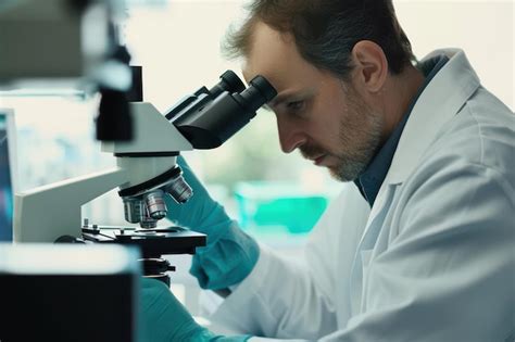 Cell Research Scientist Viewing Cells In A Multi Well Plate Under The