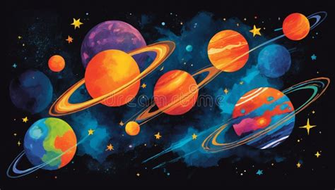 stunning space art planets  satellites   starry sky  chris