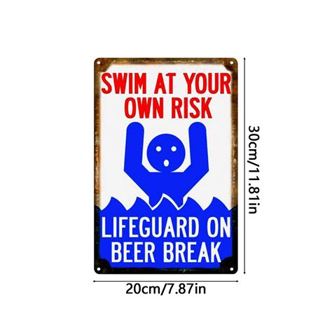 Swim At Your Own Pool Sign Vintage Funny Plaque Signs For Swimming Pool