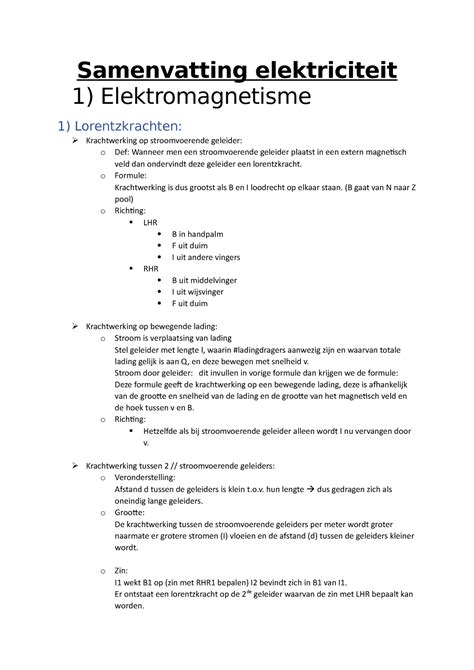 Samenvatting Elektromagnetisme En Wisselstroom Samenvatting Labo