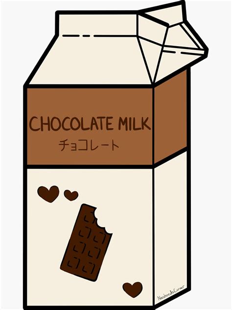 Chocolate Milk Carton Kawaii Sticker By Nasheedscorner Redbubble