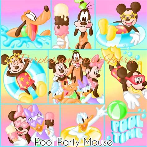 Pool Party Mouse Cotton Lycra Purpleseamstress Fabric