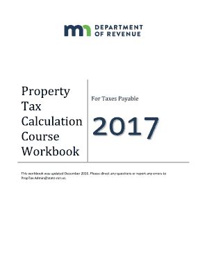 Fillable Online Revenue State Mn Property Tax Calculation Course