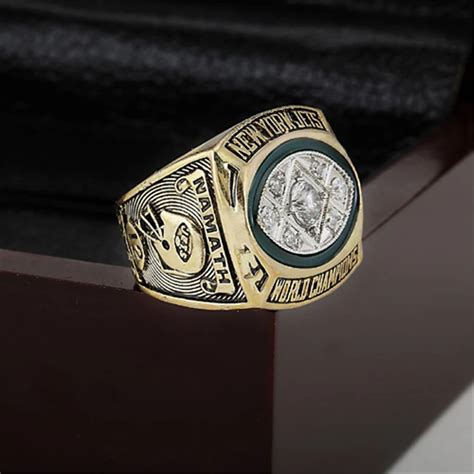 New York Jets Championship Ring 1968 Replica Super Bowl Football Rings ...