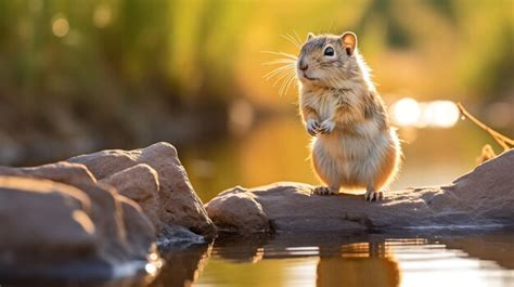 Premium AI Image | Closeup photo of a Gerbil looking in their habitat