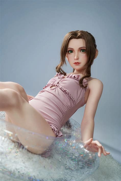 Aerith Anime Badpak Sekspop Met Platte Borst En Siliconen Hoofd Vsdoll