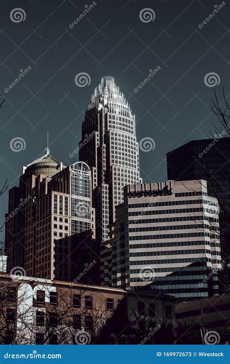 Bank Of America S Financial Center Surrounded By Buildings And Trees