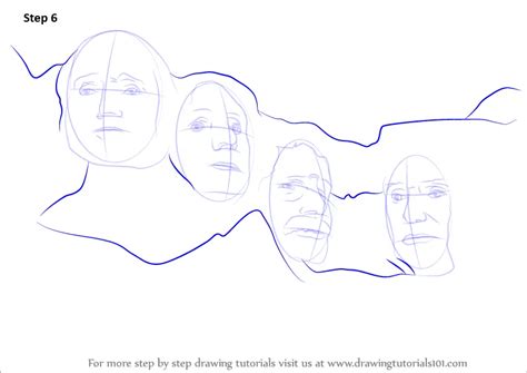 How To Draw Mount Rushmore Statues Step By Step Drawingtutorials