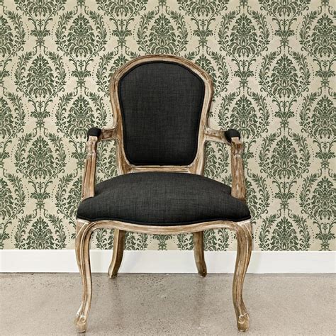 Victorian Wallpaper, Damask Wallpaper, Peel and Stick Wallpaper, Green ...