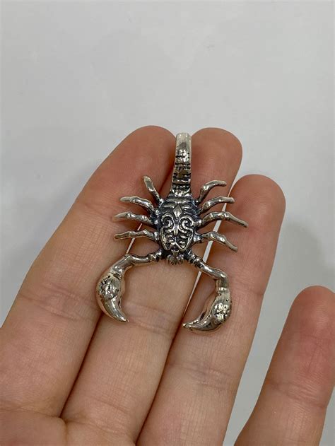 Sterling Silver Scorpion Pendant Antique Scorpion Pendant Etsy