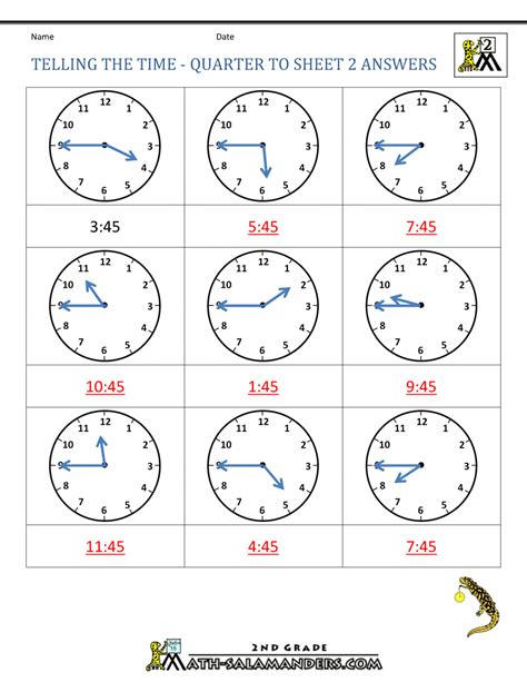 Printable Clock Time