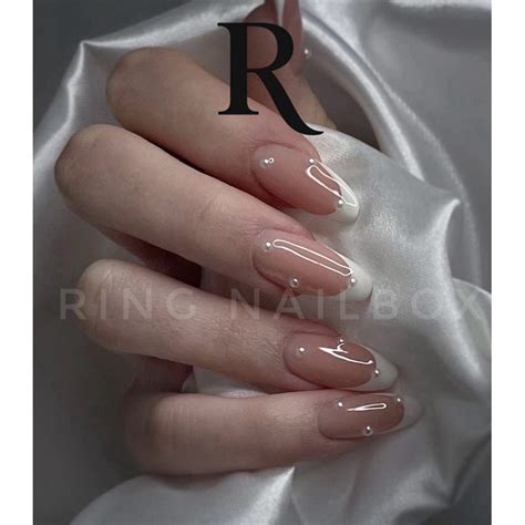 Nail Box Thạch Nude Phối French Họa Tiếc Nổi Nailbox Thiết Kế Đơn Giản Ring Nail Box Shopee