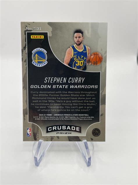 2020 Panini Stephen Curry Prizm Blue Chronicles Crusade Excalibur 99 MCP