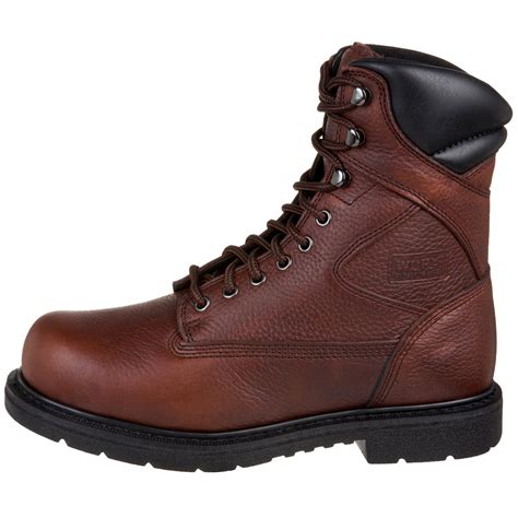 Red Wing Brown Worx By Red Wing Shoes Mens Oblique Toe Steel Toe 8