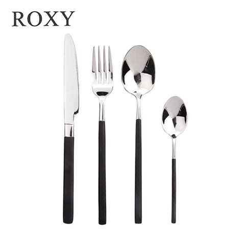 Aliexpress Buy 4Pcs Set Luxury Black Cutlery Set Stainless Steel