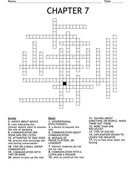 Chapter Crossword Wordmint