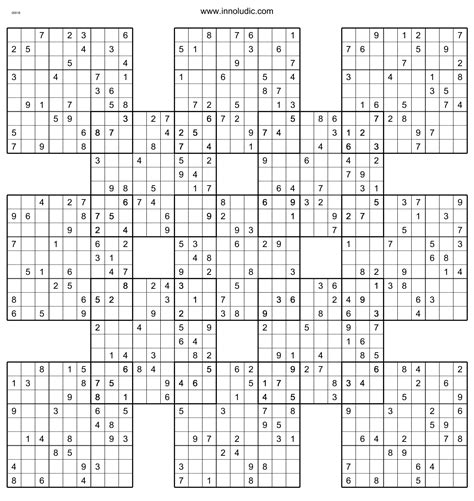 Printable Samurai Sudoku Puzzles