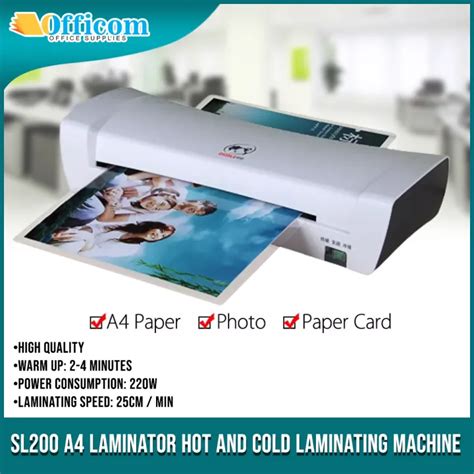 Officom Sl200 A4 Hot And Cold Laminating Machine Laminator Machine