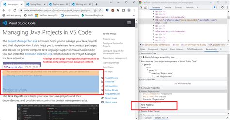 A Y Visual Studio Code Services Docs Java Project Management Usability