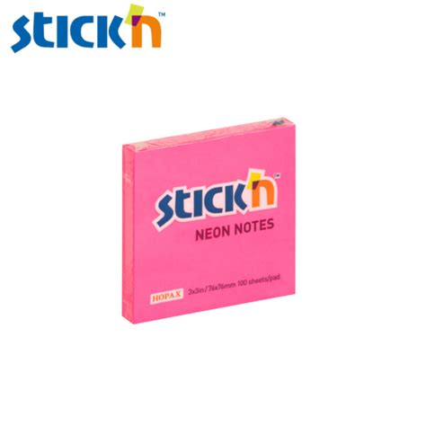 Notas Adhesivas Neón 3×3 Fucsia Block Por 100 Hjas Stickn Rimsory