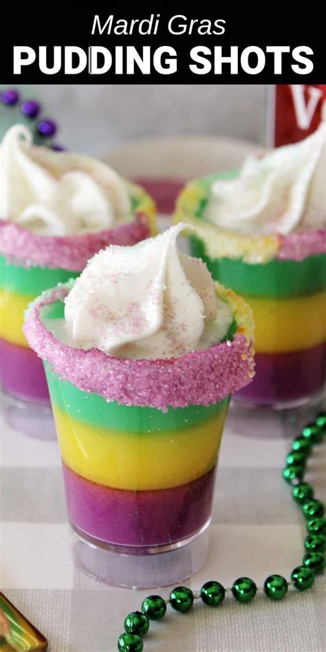 Mardi Gras Pudding Shots In Jello Shot Recipes Vodka Recipes