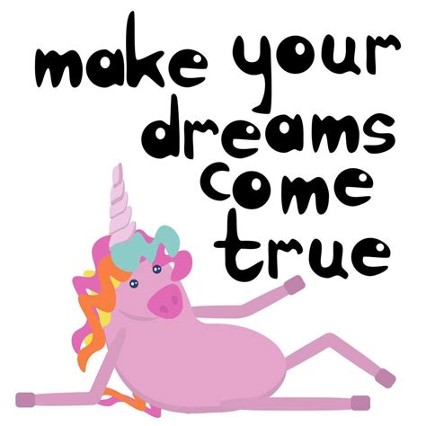 Make Your Dreams Come True Day Cute Card With Pink Unicorn And Wish