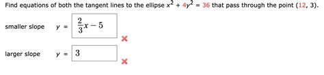 Solved Find Equations Of Both The Tangent Lines To The Chegg