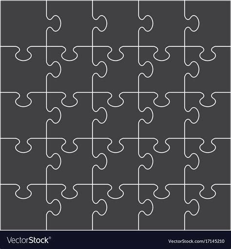 Jigsaw Puzzle Pieces Background Pattern Template Vector Image