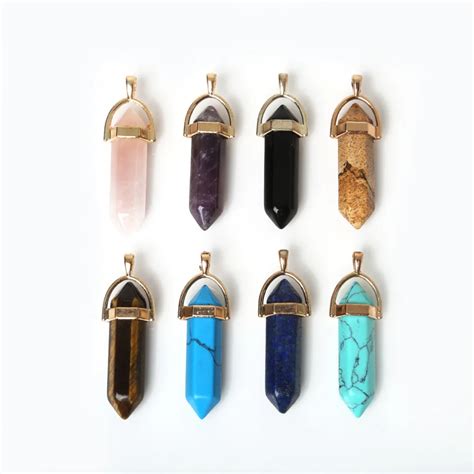 New Arrival 1pcs Bullet Shape Natural Stone Pendant Real Purple Women