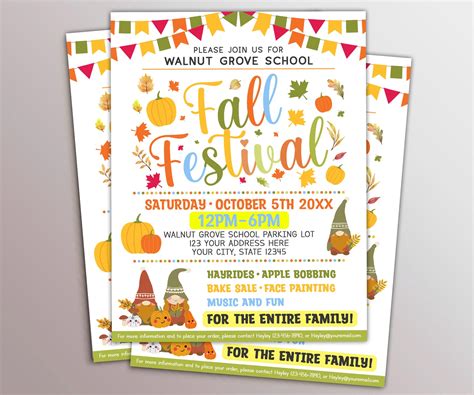 Fall Festival Flyer, Editable School Event Flyer, Church School Commun — Posh Park