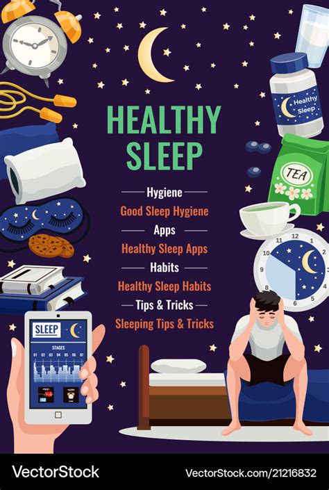 Healthy Sleep Poster Royalty Free Vector Image