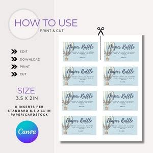 Hot Air Balloon Diaper Raffle Invitation Inserts Etsy