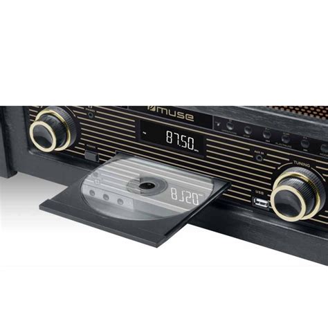 Platine vinyle Muse MT 115W Micro Chaîne Radio FM avec 30 stations