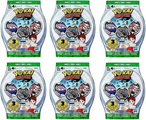 Seis Bolsas Con Medallas Coleccionables De La Serie Yo Kai Watch Con 3