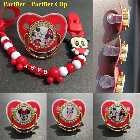 Silicone Pacifier Clips Disney Minnie Mouse Baby Accessories Set