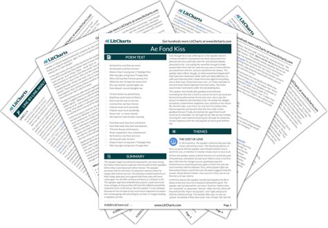 Ae Fond Kiss Poem Summary And Analysis LitCharts