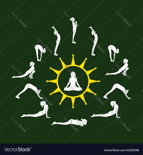 Woman Doing Surya Namaskar Royalty Free Vector Image