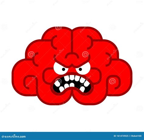 Angry Brain Bad Thoughts Evil Brains Stock Vector Illustration Of