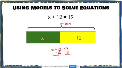 Using Models To Solve Equations Youtube