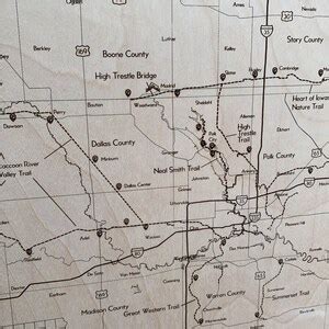 Central Iowa Bike Trails Map Laser Engraved Wall Hanging - Etsy