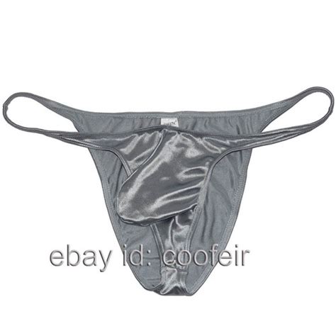 Pack Men Bikini Underwear Satin Pouch Brief Stretchy Shiny Posing