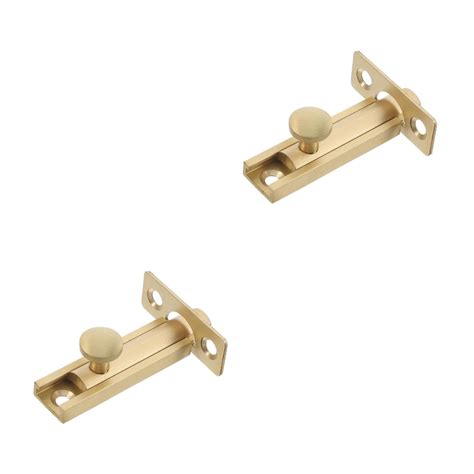 FRCOLOR 2pcs Solid Brass Door Latch 90 Degree Right Angle Sliding Gate