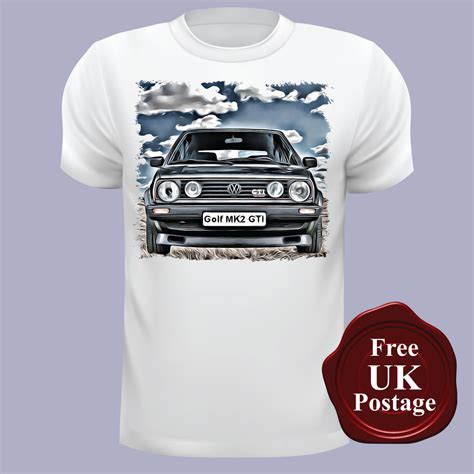 Vw Golf Mk2 Gti T Shirt White Golf T Shirt Choose Your Size T Shirts Tank Tops