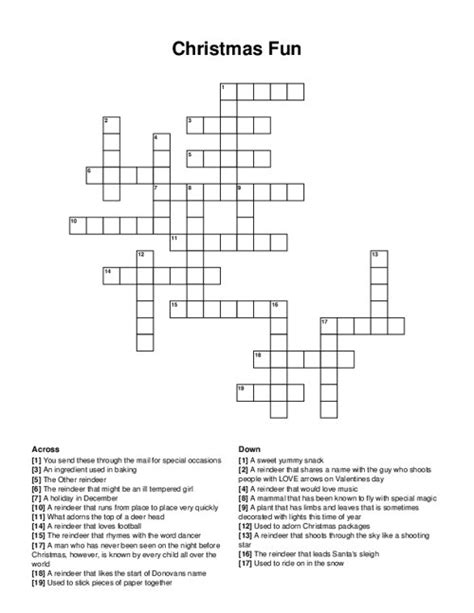 Christmas Fun Crossword Puzzle